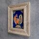 Vintage Hand Painted Kalamkari Bird Art Wooden Frame